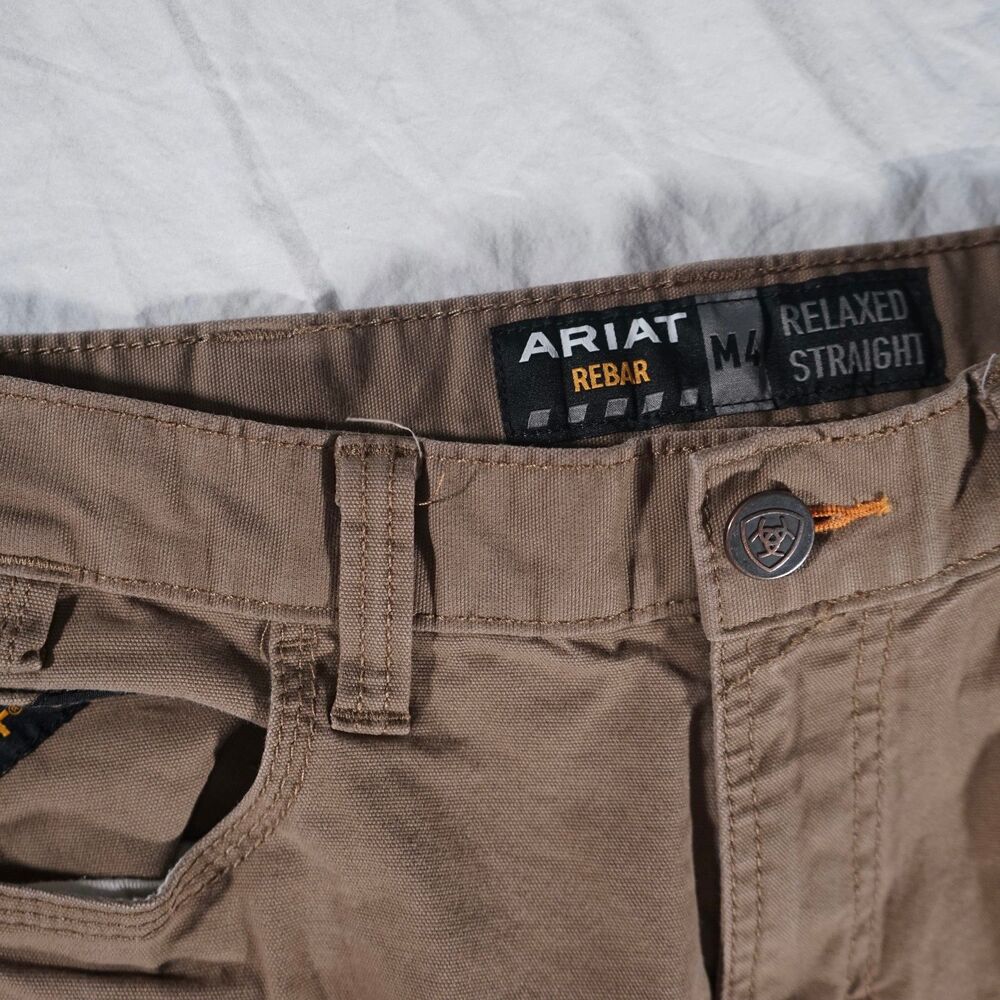 Ariat Rebar M4 Relaxed Straight Pants Brown 29x32 - Picture 3 of 9